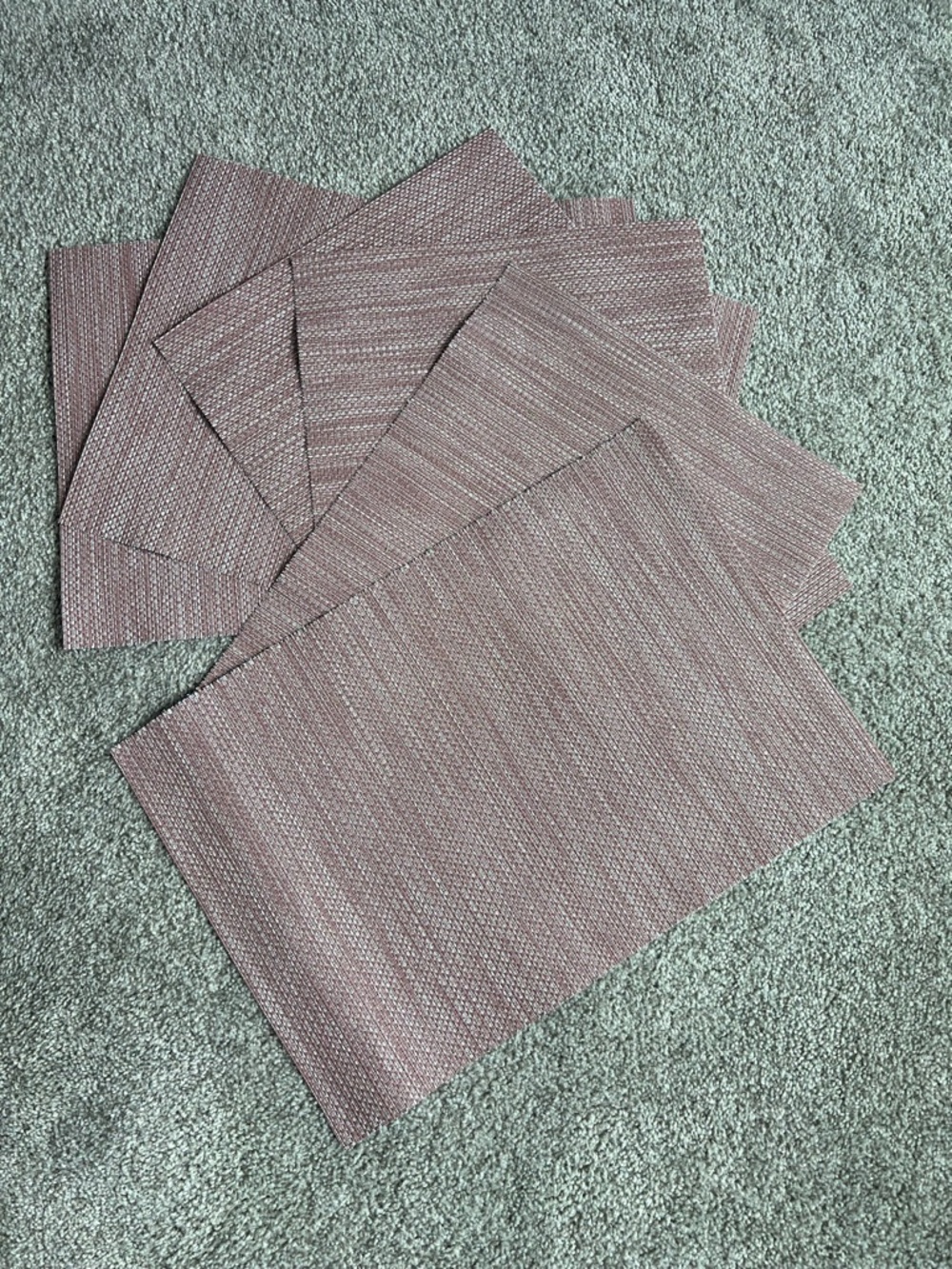 Set of Woven Dusty Rose Placemats - 6 Pack